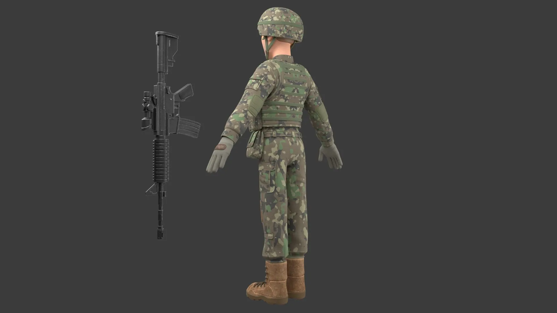 Cartoon Soldier Male Army Character 3D character showcase